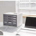 Sysmax | Combo File Cabinet| 6 Drawers| Organizer | White