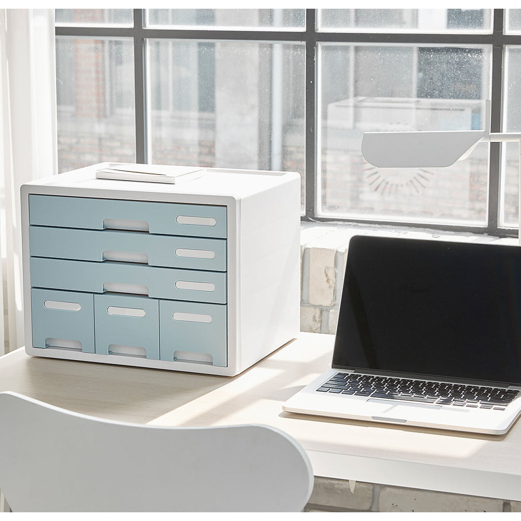 Sysmax | Combo File Cabinet| 6 Drawers| Organizer | Grey