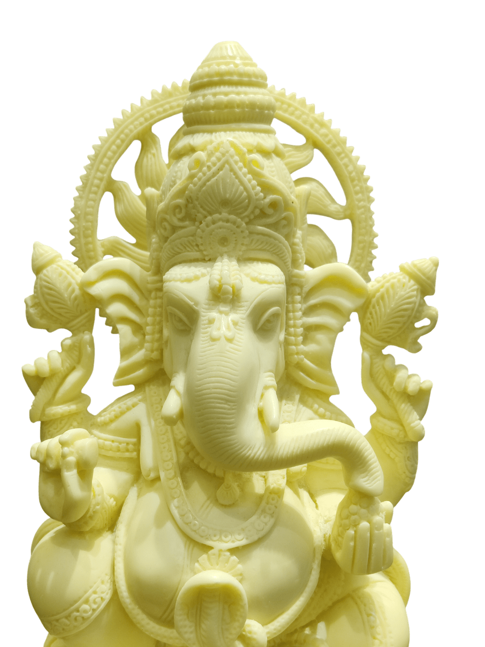 Cream Marble Lord Ganesha Idol – Elegant Divine Grace - Satyam Collection