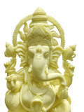 Cream Marble Lord Ganesha Idol – Elegant Divine Grace - Satyam Collection