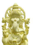 Cream Marble Lord Ganesha Idol – Elegant Divine Grace - Satyam Collection