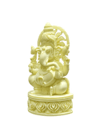Cream Marble Lord Ganesha Idol – Elegant Divine Grace - Satyam Collection
