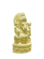 Cream Marble Lord Ganesha Idol – Elegant Divine Grace - Satyam Collection