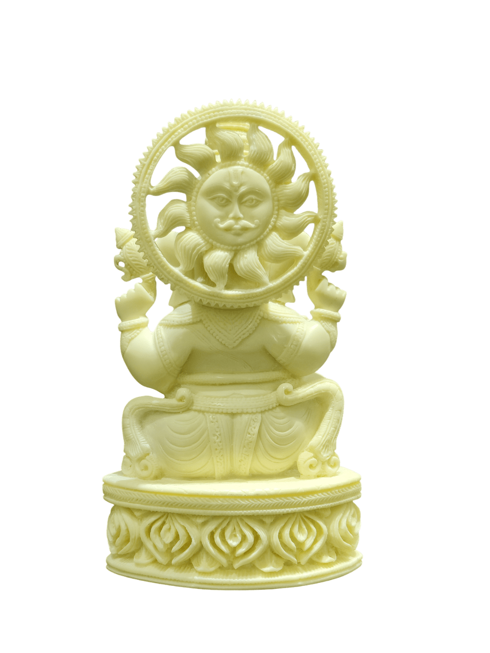 Cream Marble Lord Ganesha Idol – Elegant Divine Grace - Satyam Collection