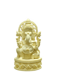Cream Marble Lord Ganesha Idol – Elegant Divine Grace - Satyam Collection