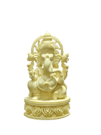 Cream Marble Lord Ganesha Idol – Elegant Divine Grace - Satyam Collection