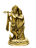 Divine Brass Radha Krishna Idol – Eternal Love Statue - Satyam Collection