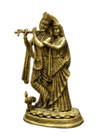 Divine Brass Radha Krishna Idol – Eternal Love Statue - Satyam Collection