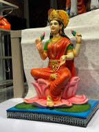 Divine Goddess Lakshmi Idol – Lotus Seated Prosperity Statue - Satyam Collection