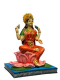 Divine Goddess Lakshmi Idol – Lotus Seated Prosperity Statue - Satyam Collection