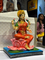 Divine Goddess Lakshmi Idol – Lotus Seated Prosperity Statue - Satyam Collection