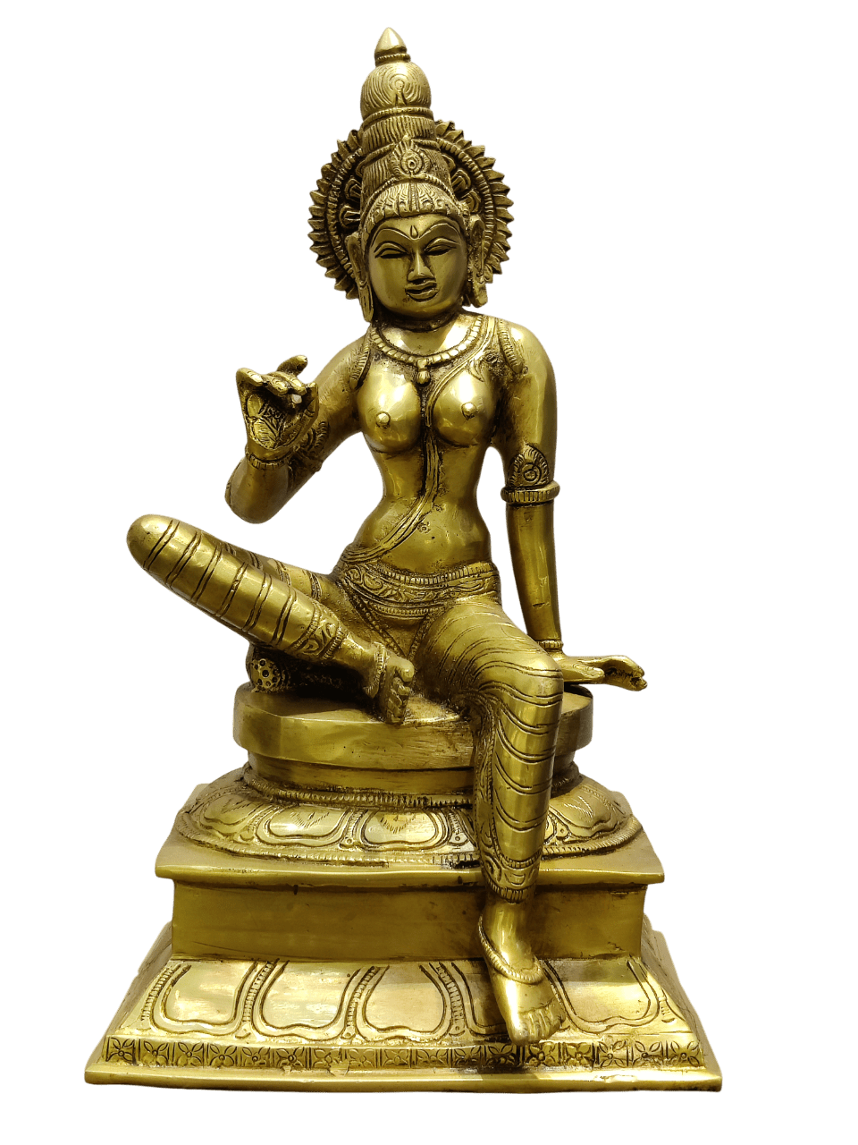 Divine Goddess Parvati Brass Idol – Premium Decorative Murti - Satyam Collection