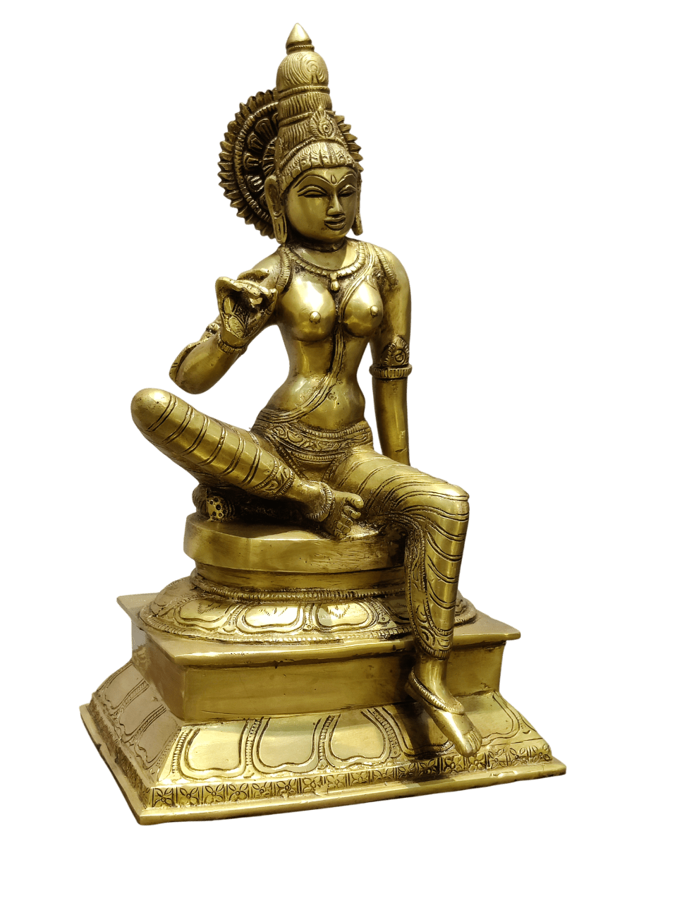 Divine Goddess Parvati Brass Idol – Premium Decorative Murti - Satyam Collection
