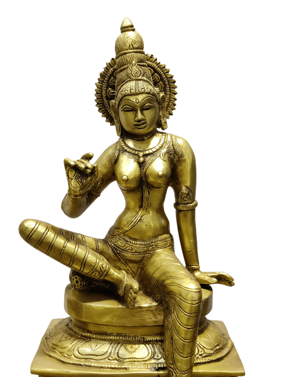 Divine Goddess Parvati Brass Idol – Premium Decorative Murti - Satyam Collection