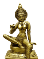 Divine Goddess Parvati Brass Idol – Premium Decorative Murti - Satyam Collection
