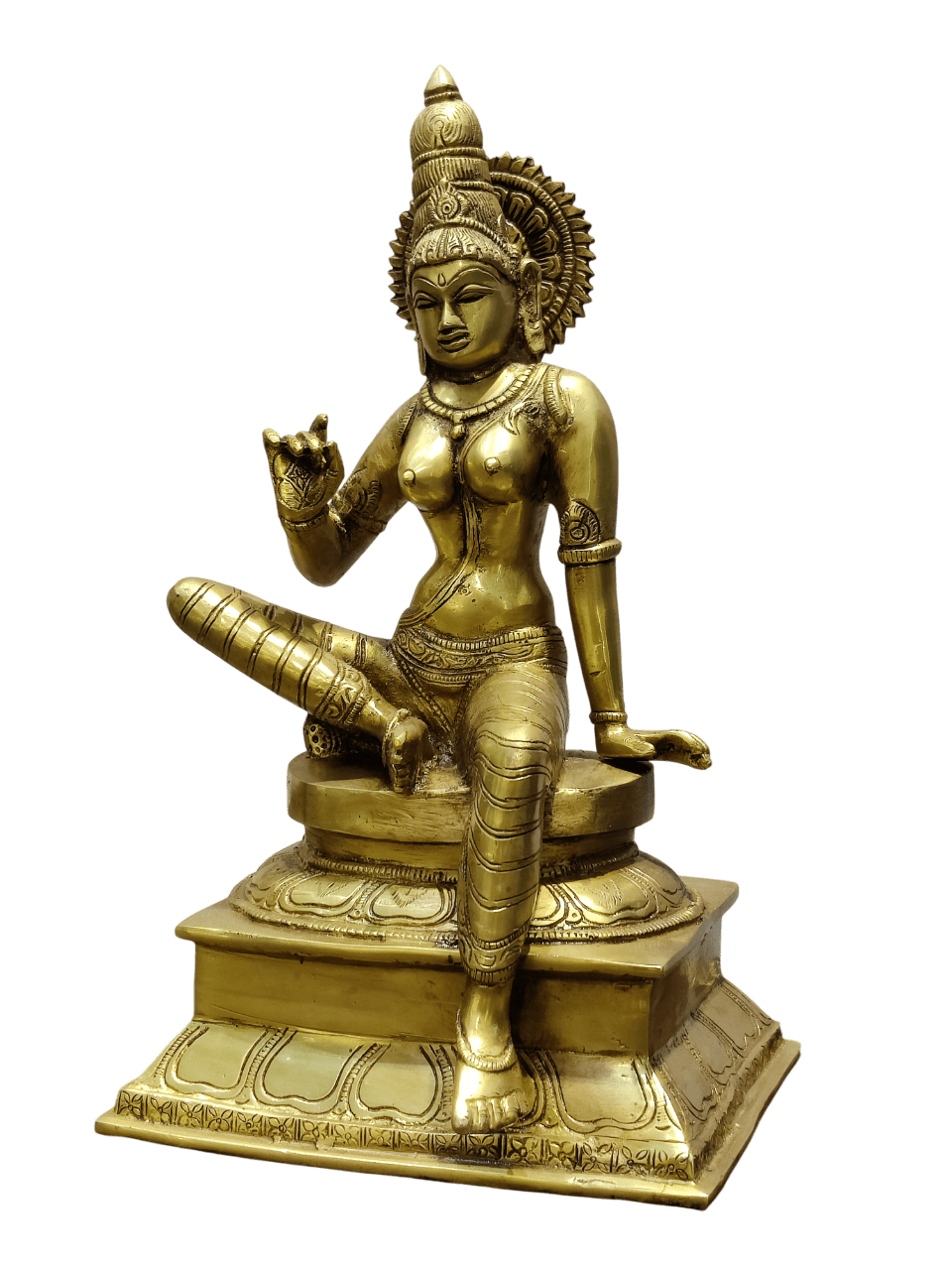 Divine Goddess Parvati Brass Idol – Premium Decorative Murti - Satyam Collection