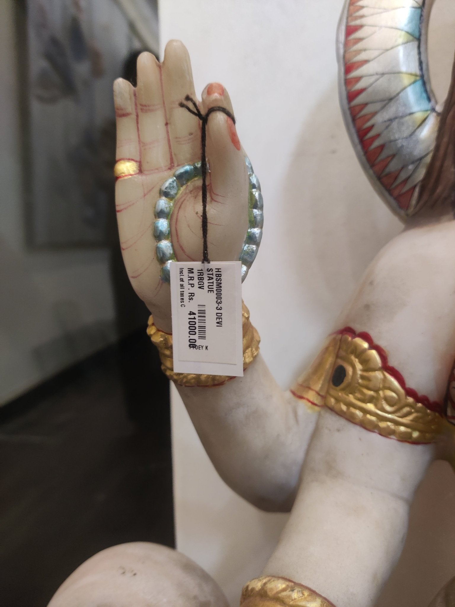 Divine Saraswati Marble Idol – Goddess of Knowledge & Wisdom - Satyam Collection
