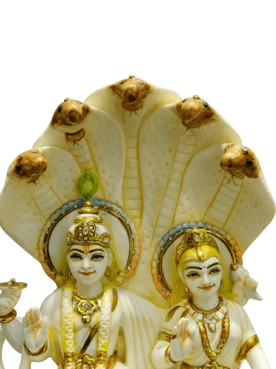 Divine Vishnu–Lakshmi Sheshnag Idol (Premium Marble Finish) - Satyam Collection