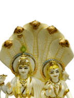 Divine Vishnu–Lakshmi Sheshnag Idol (Premium Marble Finish) - Satyam Collection