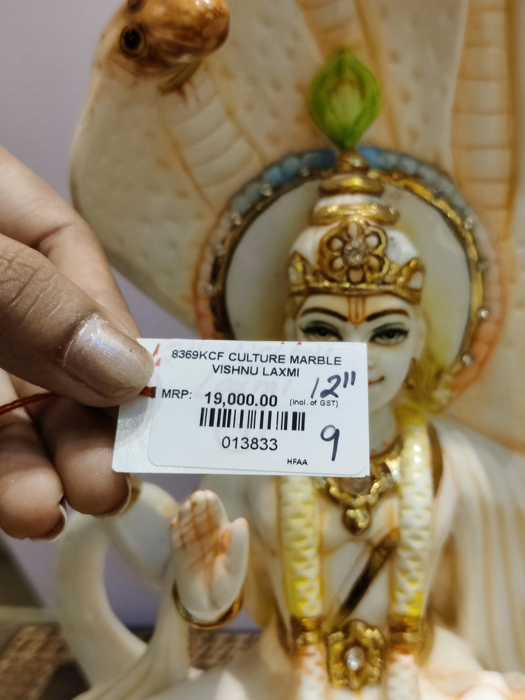 Divine Vishnu–Lakshmi Sheshnag Idol (Premium Marble Finish) - Satyam Collection