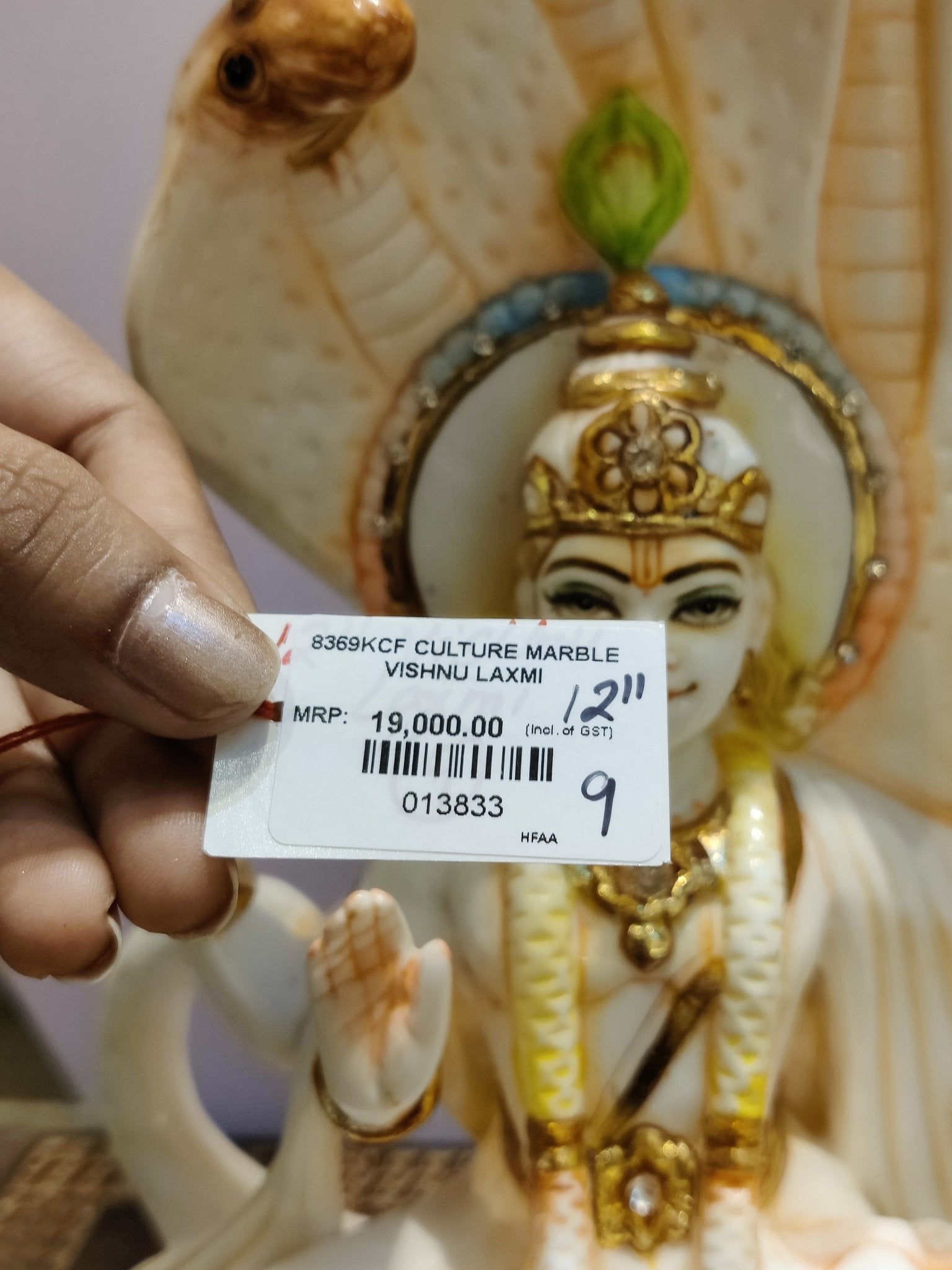 Divine Vishnu–Lakshmi Sheshnag Idol (Premium Marble Finish) - Satyam Collection