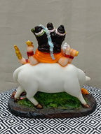 Dutta Statue – Fiber Dattatreya Idol with Cow - Satyam Collection