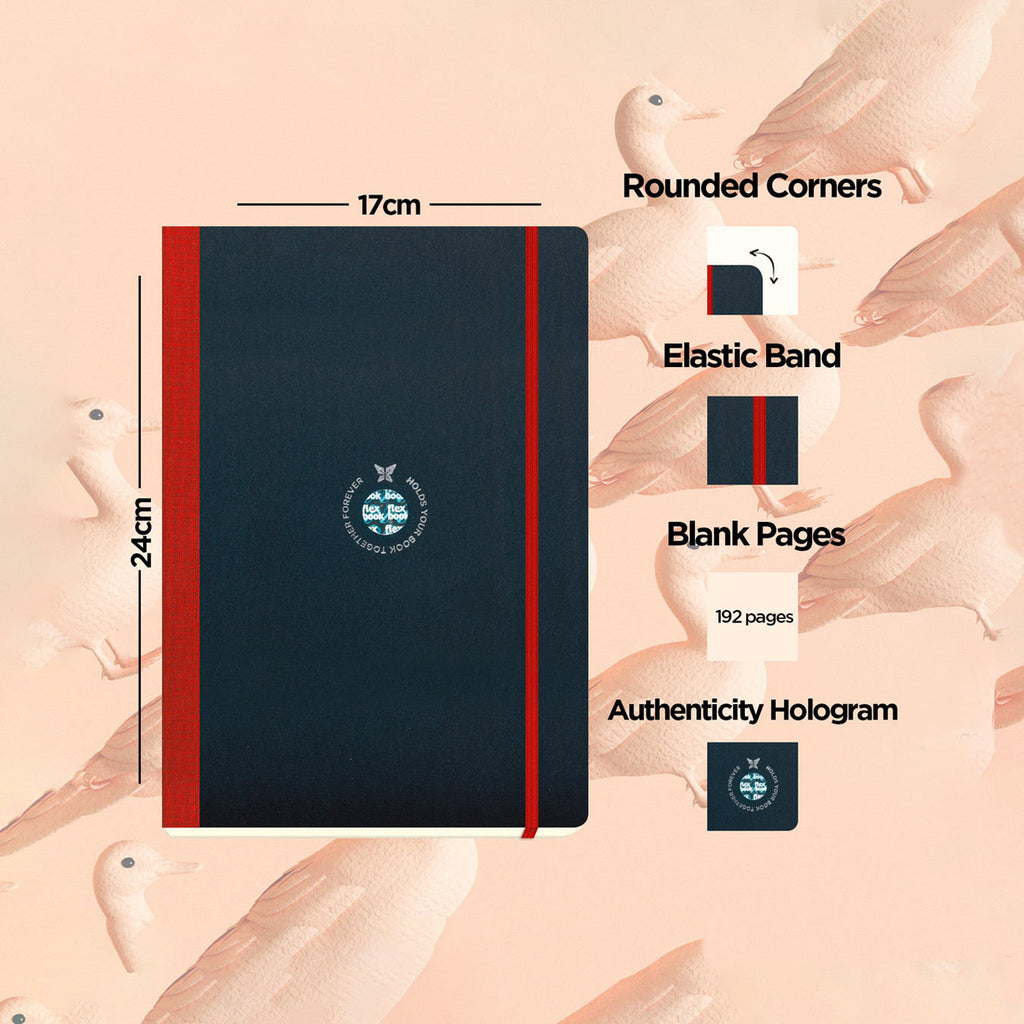Flexbook | Plain | Large B5 Size Notebook | Red | Flex Global