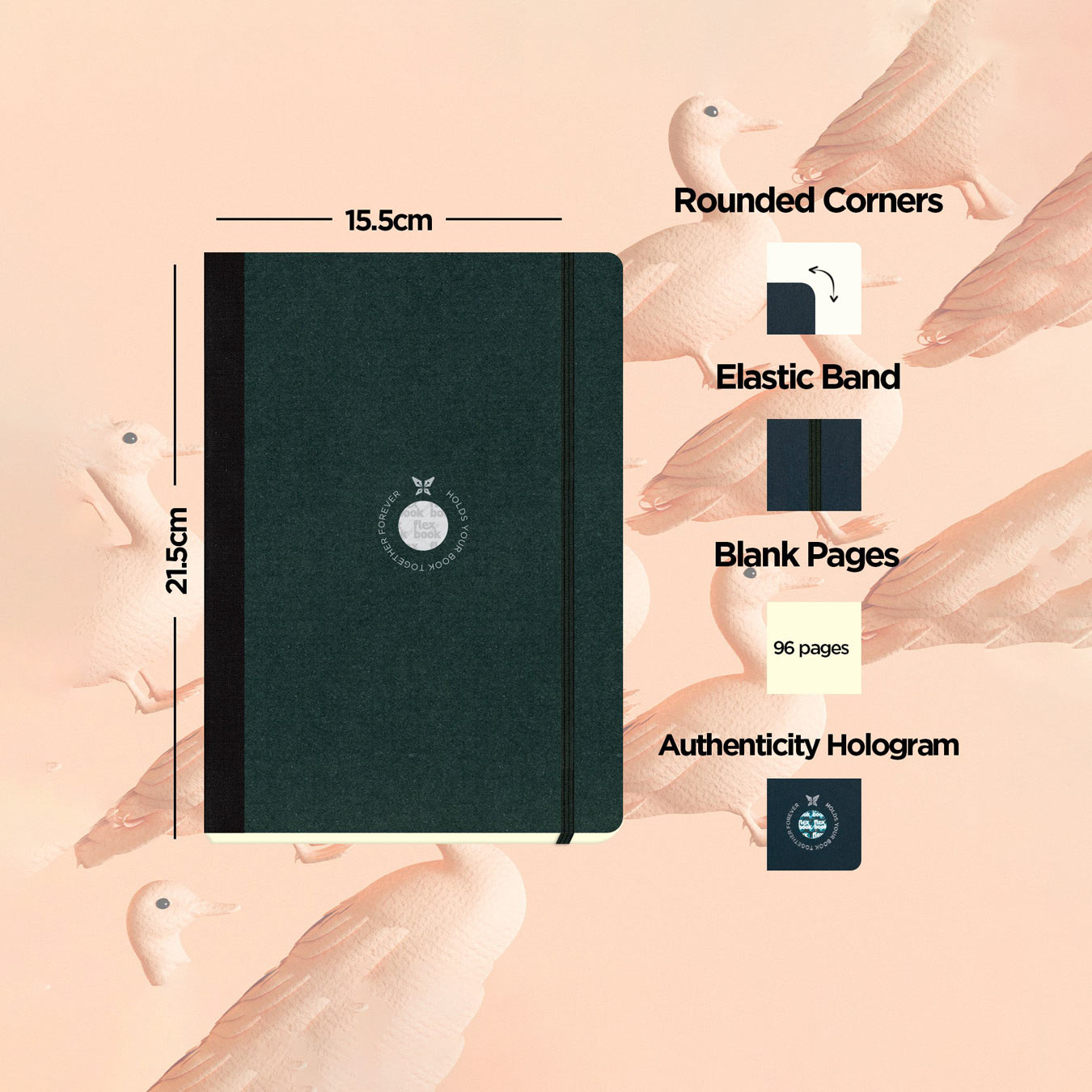 Flexbook | Blank | Medium A5 Size Sketchbook | Black | Flex Global Sketchbook