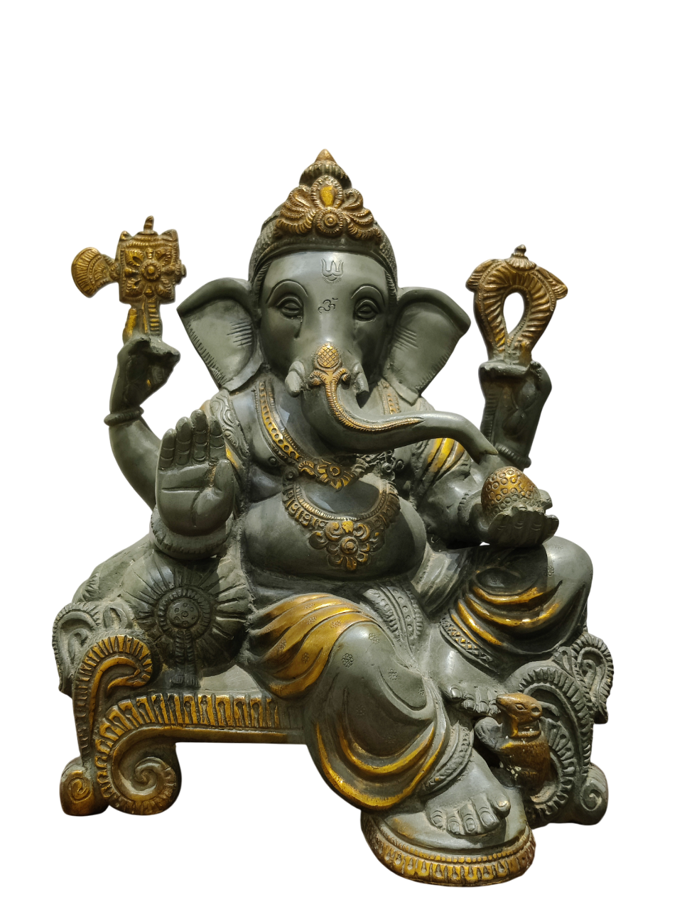 Grey Stone Finish Lord Ganesha Idol – Antique Divine Elegance