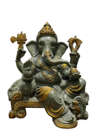 Grey Stone Finish Lord Ganesha Idol – Antique Divine Elegance