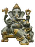 Grey Stone Finish Lord Ganesha Idol – Antique Divine Elegance