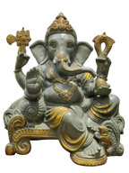 Grey Stone Finish Lord Ganesha Idol – Antique Divine Elegance