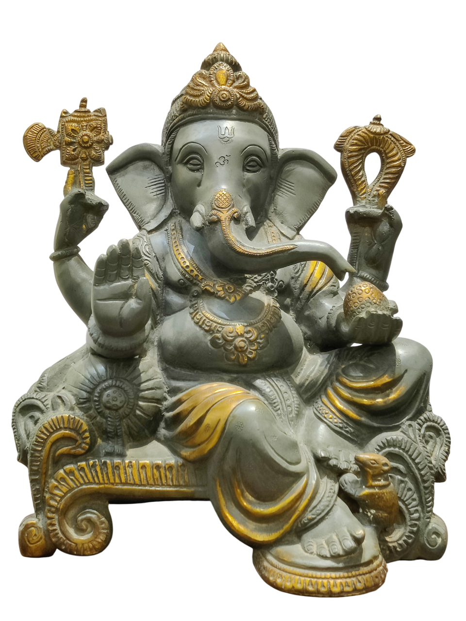 Grey Stone Finish Lord Ganesha Idol – Antique Divine Elegance