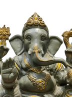 Grey Stone Finish Lord Ganesha Idol – Antique Divine Elegance