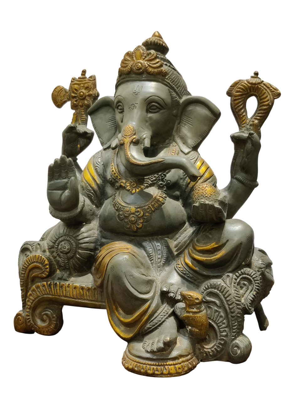 Grey Stone Finish Lord Ganesha Idol – Antique Divine Elegance