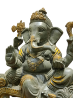 Grey Stone Finish Lord Ganesha Idol – Antique Divine Elegance