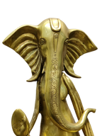 Golden Seated Lord Ganesha Idol – Minimalist Brass Divine Elegance