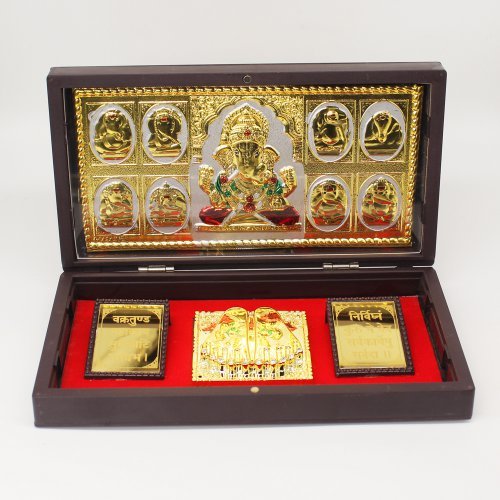 Gold Plated Ashtavinayak Bappa in Box - Satyam Collection