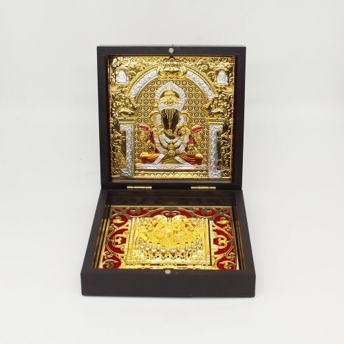 Gold Plated Dagdusheth Ganpati in Box - Satyam Collection