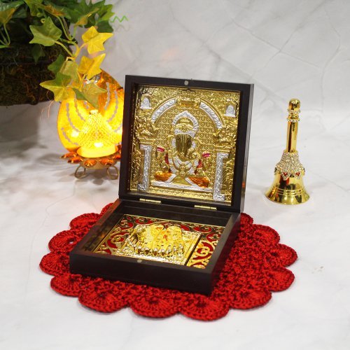 Gold Plated Dagdusheth Ganpati in Box - Satyam Collection