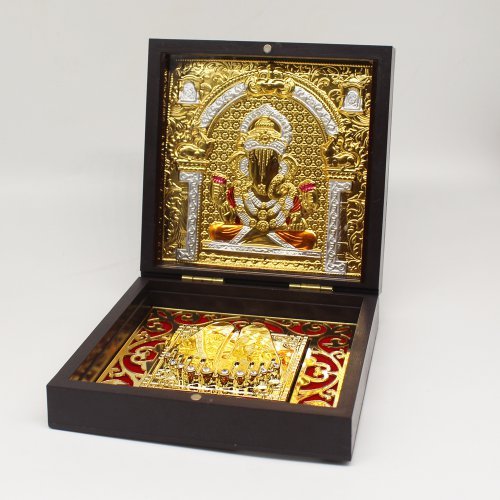 Gold Plated Dagdusheth Ganpati in Box - Satyam Collection