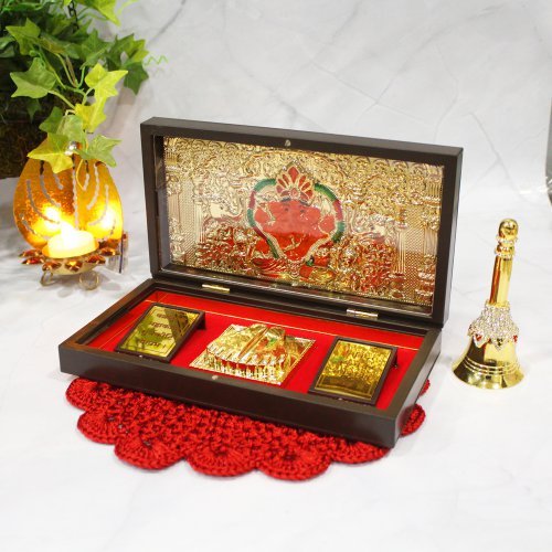 Gold Plated Siddhivinayak Bappa in Box - Satyam Collection