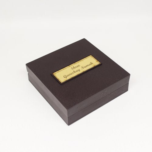 Gold Plated Small Orange Dhoti Bappa in Box - Satyam Collection