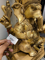 Golden Brass Lord Ganesha Idol – Royal Divine Décor - Satyam Collection