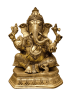 Golden Brass Lord Ganesha Idol – Royal Divine Décor - Satyam Collection