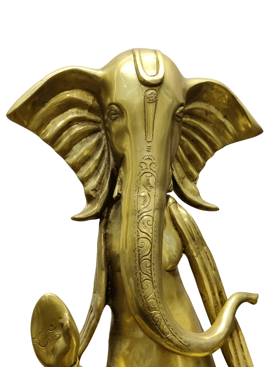 Golden Seated Lord Ganesha Idol – Minimalist Brass Divine Elegance - Satyam Collection