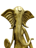 Golden Seated Lord Ganesha Idol – Minimalist Brass Divine Elegance - Satyam Collection