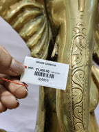 Golden Seated Lord Ganesha Idol – Minimalist Brass Divine Elegance - Satyam Collection