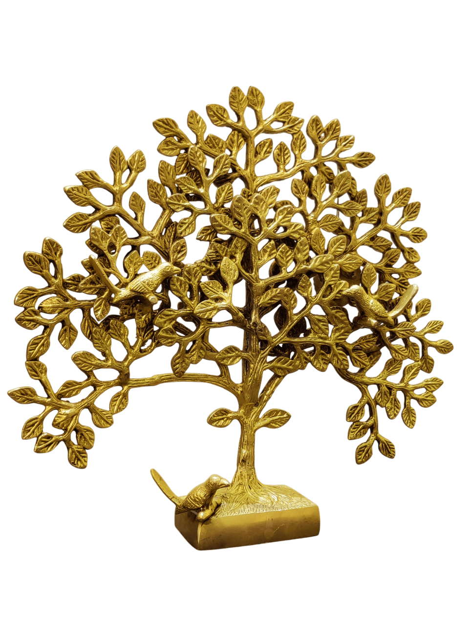 Golden Tree of Life Brass Showpiece – Table Décor Statue - Satyam Collection