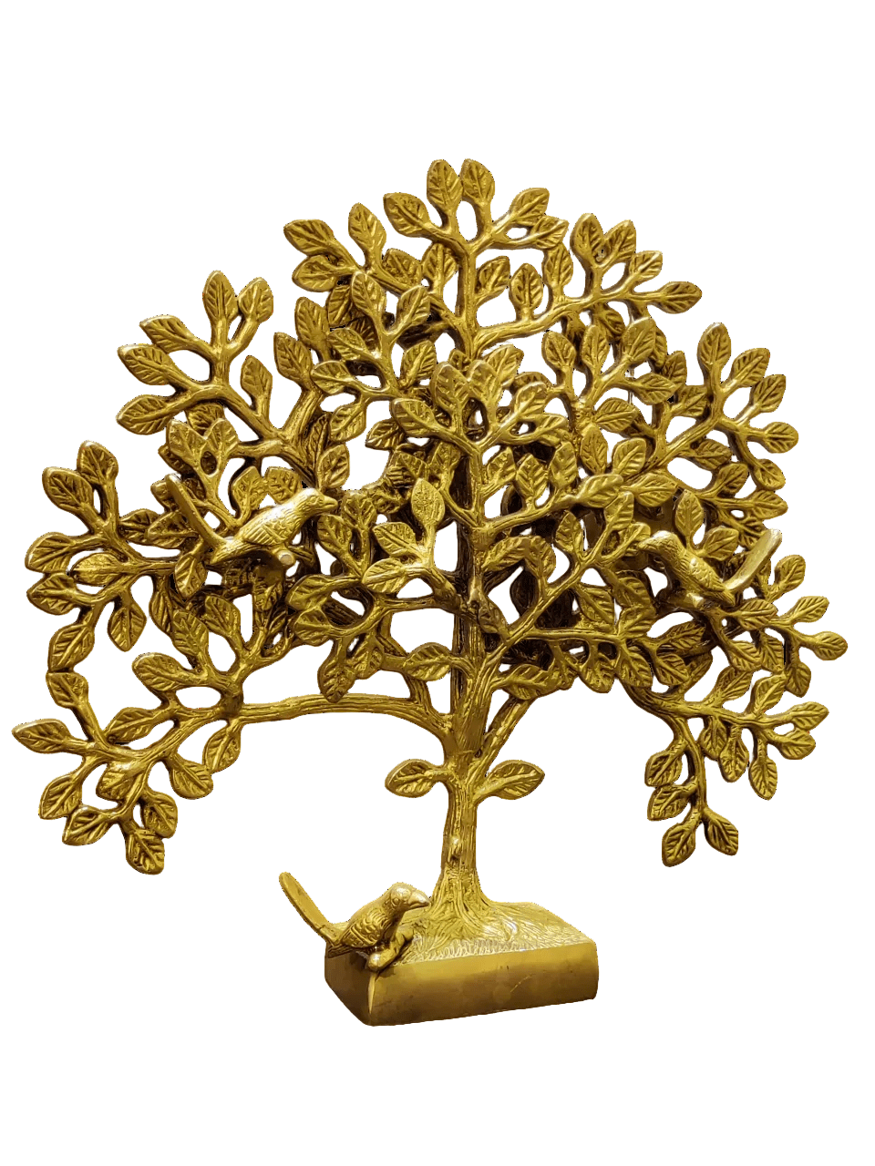 Golden Tree of Life Brass Showpiece – Table Décor Statue - Satyam Collection